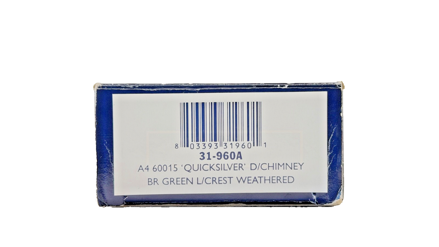 BACHMANN 00 GAUGE - 31-960A - CLASS A4 60015 QUICKSILVER D/CHIMNEY BR GREEN (W)