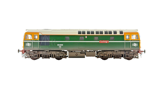HELJAN OO GAUGE - GM4240101 - CLASS 33 DIESEL 33008 BR GREEN FYE EASTLEIGH (W)