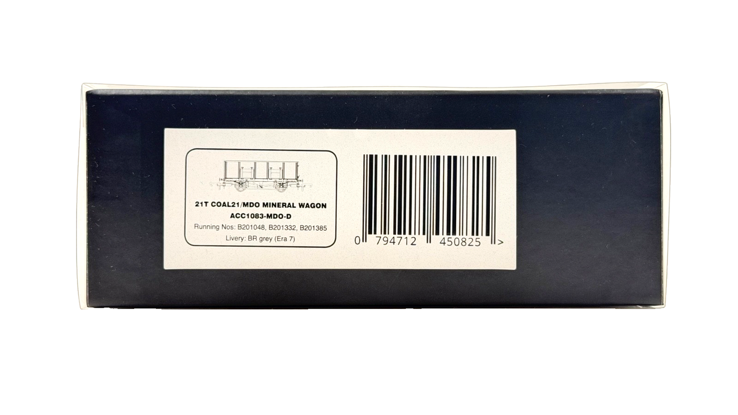 ACCURASCALE OO GAUGE - ACC1083-MDO-D - 21T COAL21/MDO MINERAL WAGON BR GREY