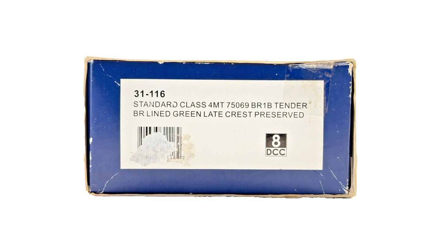 BACHMANN 00 GAUGE - 31-116 - STANDARD CLASS 4MT 75069 BR1B TENDER BR LINED GREEN
