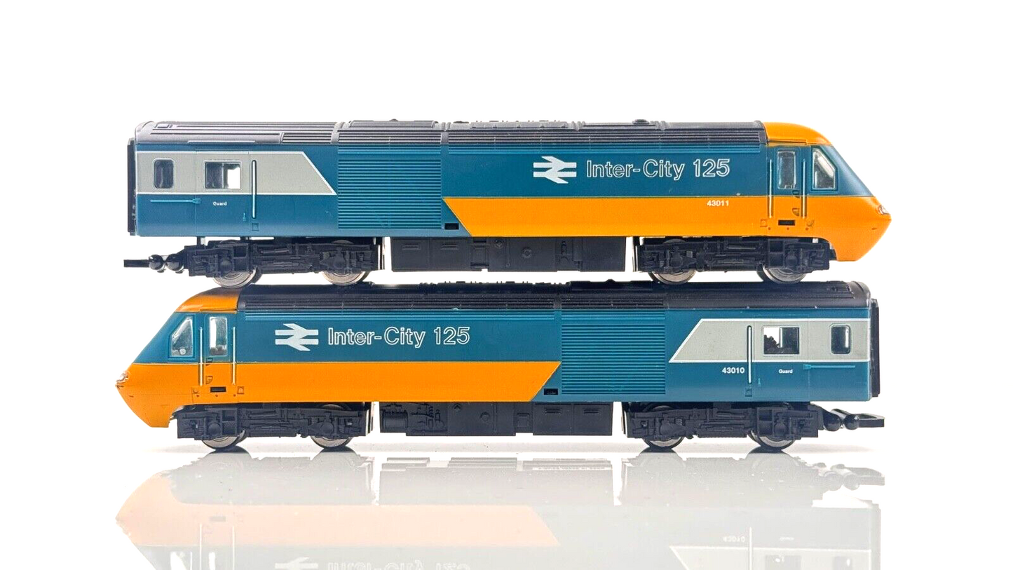 HORNBY 00 GAUGE - INTERCITY 125 HST POWER/DUMMY TWIN SET BLUE YELLOW 43010 43011