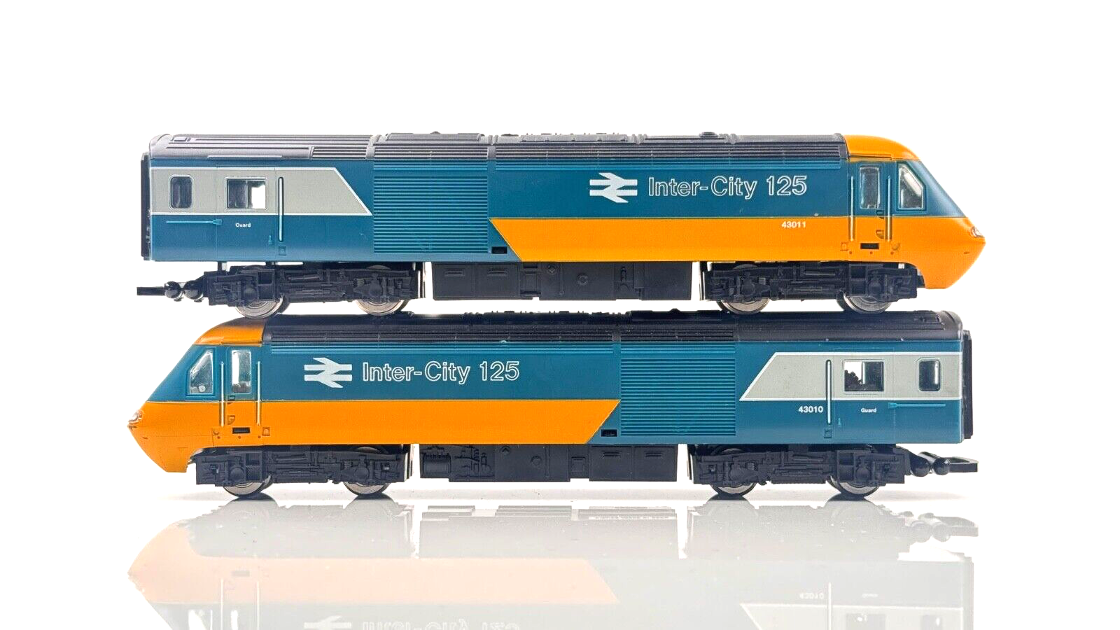 HORNBY 00 GAUGE - INTERCITY 125 HST POWER/DUMMY TWIN SET BLUE YELLOW 43010 43011