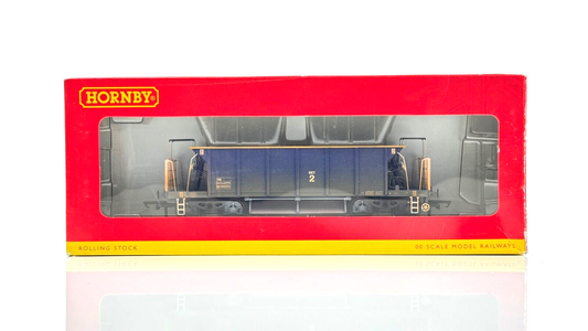 HORNBY 00 GAUGE - R6287B - TRANSRAIL BLUE YGB SEACOW HOPPER WEATHERED - BOXED