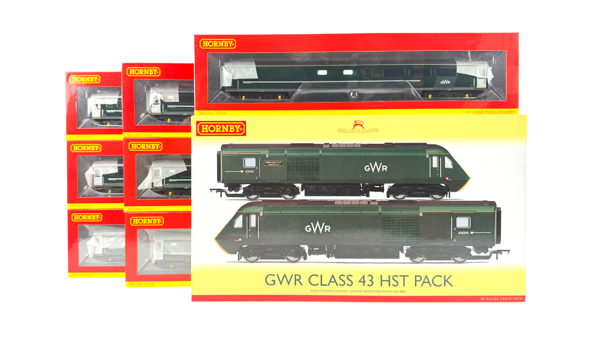 HORNBY OO GAUGE - R3685 - GWR GREEN CLASS 43 HST PACK & 7 MK3 COACHES BOXED