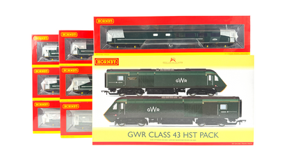 HORNBY OO GAUGE - R3685 - GWR GREEN CLASS 43 HST PACK & 7 MK3 COACHES BOXED
