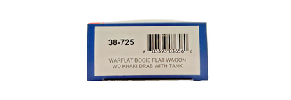 BACHMANN OO GAUGE - 38-725 - WARFLAT BOGIE FLAT WAGON WD KHAKI DRAB WITH TANK