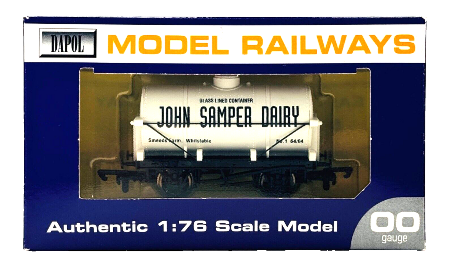 DAPOL 00 GAUGE - JOHN SAMPER DAIRY WHITSTABLE TANKER NO.1 (LIMITED EDITION)