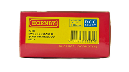 HORNBY OO GAUGE - R3487 - CLASS 66 DIESEL LOCOMOTIVE 66079 EWS JAMES NIGHTALL GC