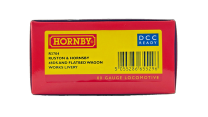 HORNBY OO GAUGE - R3704 - RUSTON & HORNSBY 48DS AND FLATBED WAGON WORKS LIVERY