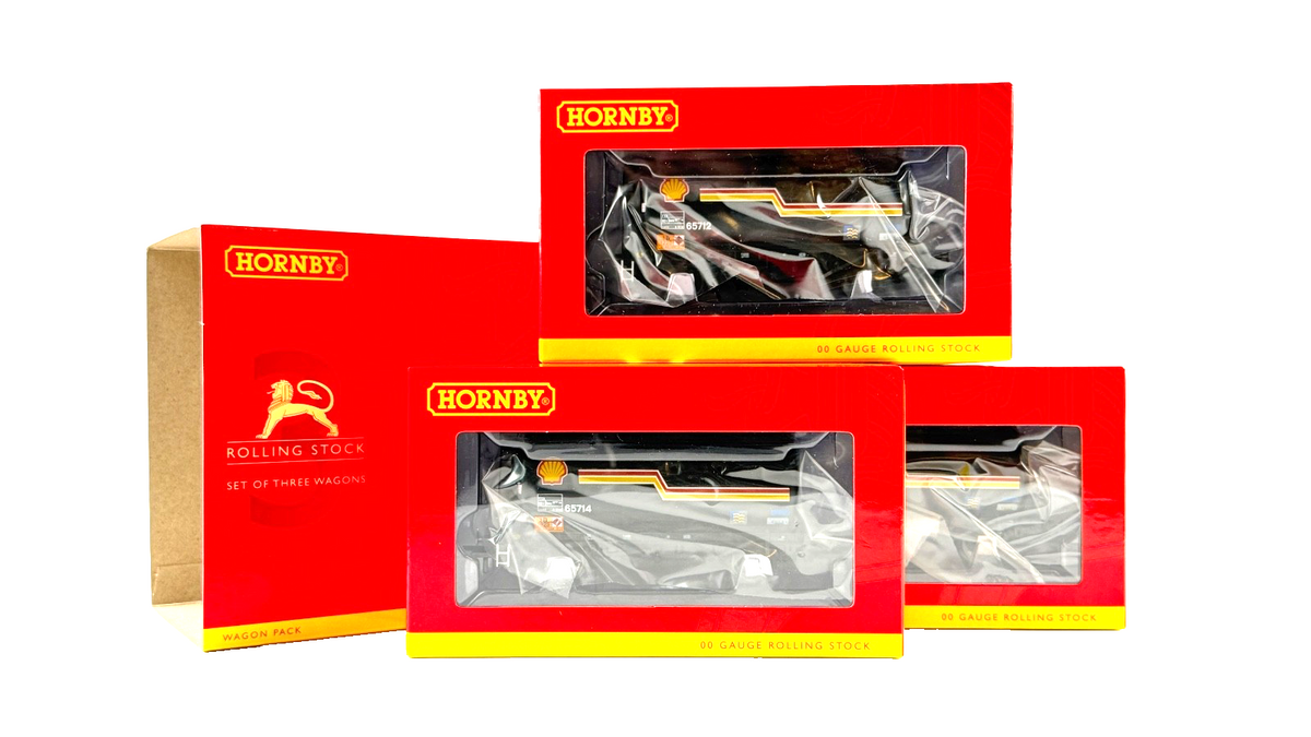 HORNBY OO GAUGE - R60259 - PACK OF 3 TTA TANK WAGON BLACK SHELL BOXED