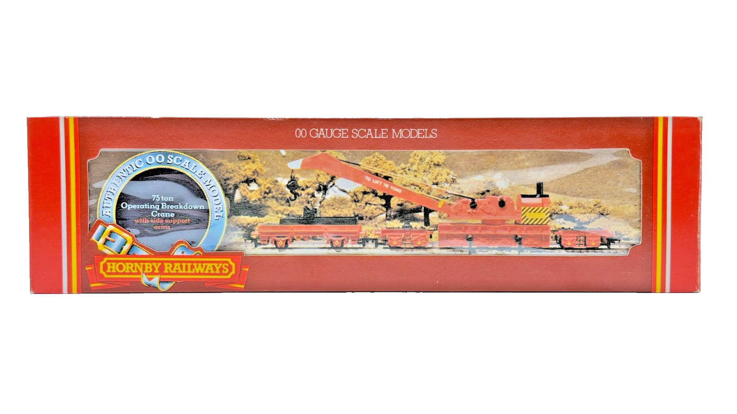 HORNBY 00 GAUGE - R739 - 75 TON SIGNAL RED OPERATING CRANE - BOXED
