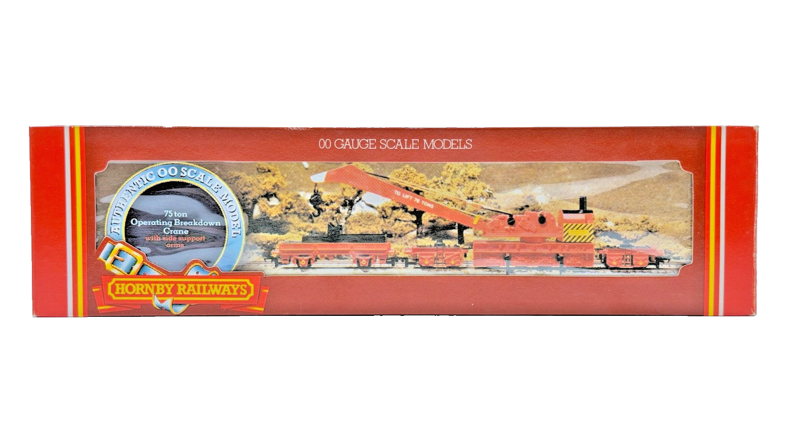HORNBY 00 GAUGE - R739 - 75 TON SIGNAL RED OPERATING CRANE - BOXED