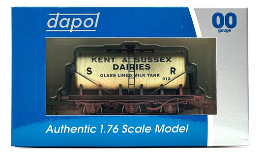 DAPOL 00 GAUGE - 'KENT & SUSSEX DAIRIES' MILK TANKER 012 (W) (LIMITED EDITION)