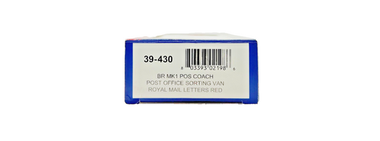 BACHMANN OO GAUGE - 39-430 - BR MK1 POS COACH POST OFFICE SORTING VAN ROYAL MAIL