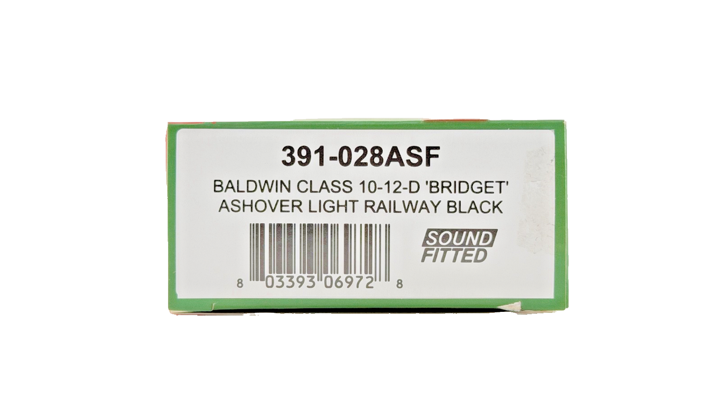 BACHMANN OO9 SCALE - 391-028ASF - BALDWIN CLASS ASHOVER BLACK BRIDGET DCC SOUND