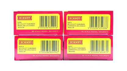 HORNBY 00 GAUGE - R4878/R4879/R4880/R4881A - 4 X BR COLLETT SUBURBAN COACHES NEW