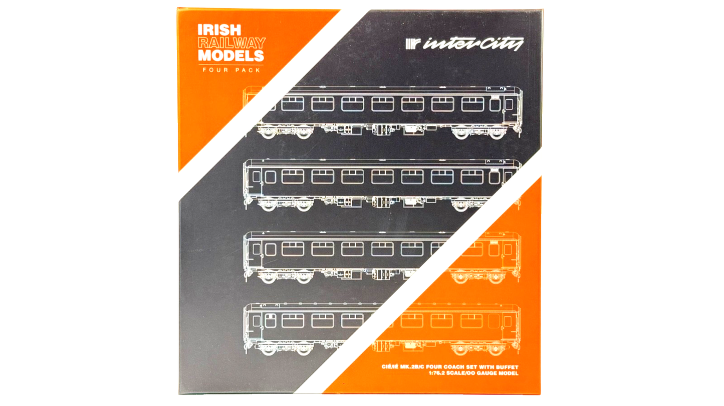 IRISH RAILWAY MODELS 00 GAUGE - IRM1248A - CIE ORANGE 4 PASSENGER COACH SET