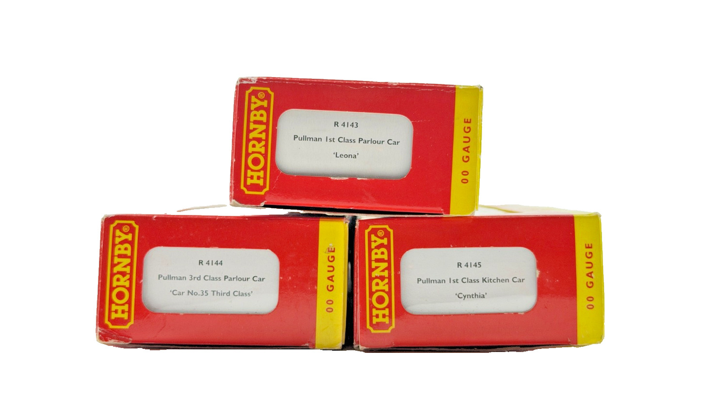 HORNBY OO GAUGE - R4143/R4144/R4145 - RAKE OF 3 ASSORTED PULLMAN COACHES BOXED