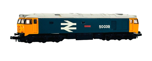 GRAHAM FARISH N GAUGE - CLASS 50 DIESEL 50039 LARGE LOGO 'IMPLACABLE' - BOXED