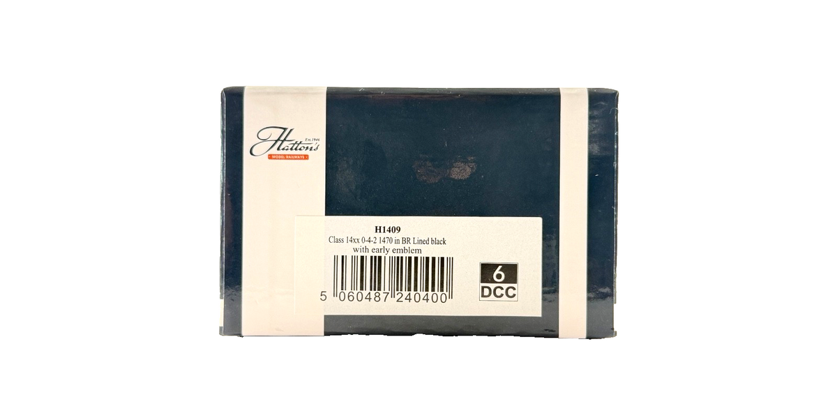 HATTONS OO GAUGE - H1409 - CLASS 14XX 0-4-2 1470 BR LINED BLACK EARLY EMBLEM