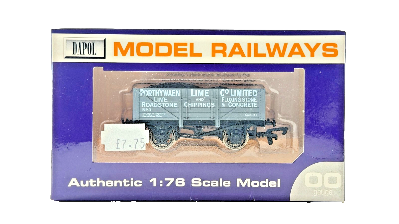 DAPOL 00 GAUGE - PORTHYWAEN LIME ROADSTONE CHIPPINGS WAGON 3 (LIMITED EDITION)