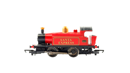 HORNBY OO GAUGE SANTA EXPRESS LOCOMOTIVE WITH NORTH POLE & SANTA'S SLEIGH WAGONS