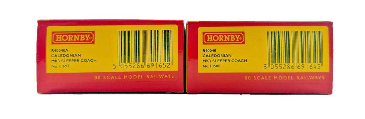 HORNBY OO GAUGE - R40040/R40040A - CALEDONIAN MK3 SLEEPER COACHES X 2 BOXED