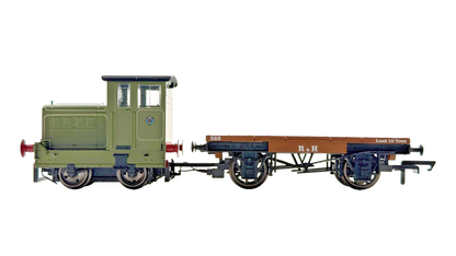 HORNBY OO GAUGE - R3704 - RUSTON & HORNSBY 48DS AND FLATBED WAGON WORKS LIVERY
