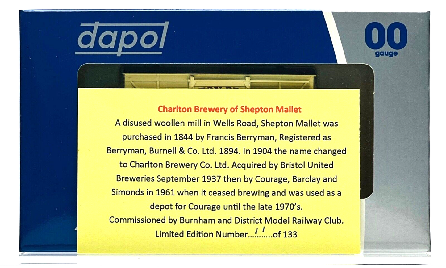 DAPOL 00 GAUGE - CHARLTON BREWERY SHEPTON MALLET VENT VAN (BURNHAM LIMITED ED)