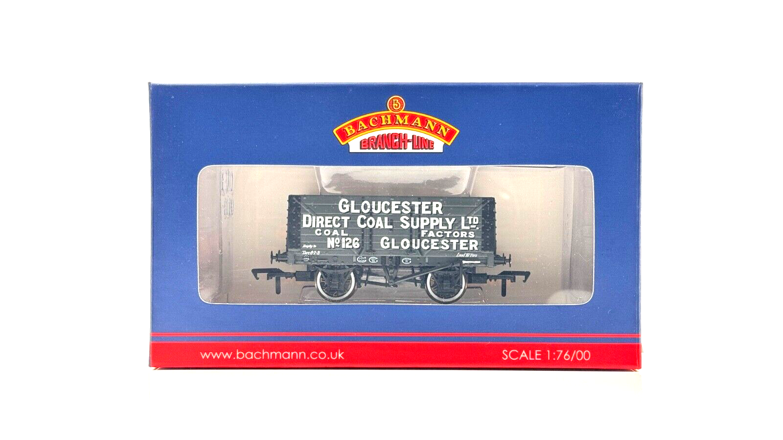 BACHMANN 00 GAUGE - 37-2022K - 7 PLANK WAGON GLOUCESTER DIRECT COAL SUPPLY GREY