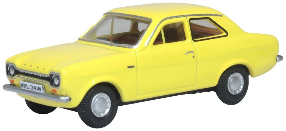 OXFORD DIECAST 1/76 SCALE - 76FE004 - FORD ESCORT MK1 DAYTONA YELLOW - NEW