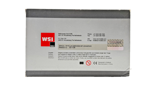 WSI 1/50 SCALE - 03-1134 - MERCEDES MP4 BIGA 4X2 PLAIN WHITE TRACTOR CAB BOXED