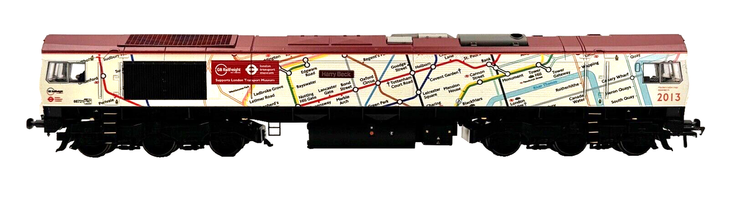 BACHMANN 00 GAUGE - 32-979U - CLASS 66 DIESEL 66721 GBRF TUBE MAP UNDERGROUND