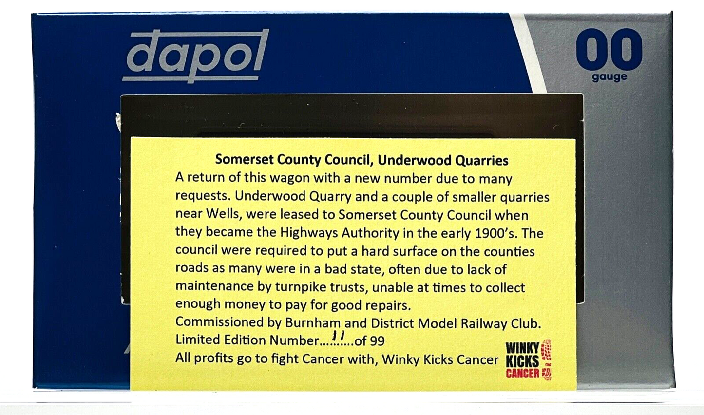 DAPOL 00 GAUGE - SOMERSET COUNTY COUNCIL UNDERWOOD QUARRY (BURNHAM DMRC LTD ED)