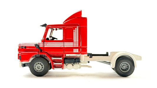 EARLY TEKNO? 1/50 SCALE RED & SILVER SCANIA 450 4X2 TRACTOR UNIT UNBOXED