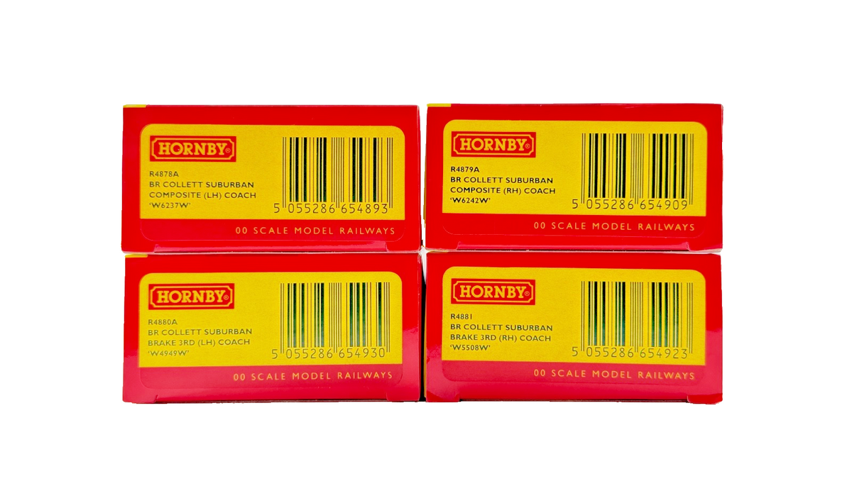 HORNBY OO GAUGE - R4878A/R4879A/R4880A/R4881 - BR COLLETT SUBURBAN COACHES X 4