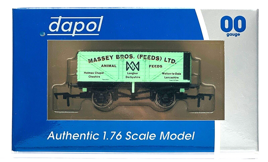 DAPOL 00 GAUGE - MASSEY BROS (ANIMAL FEEDS) PLANK WAGON (LIMITED EDITION)