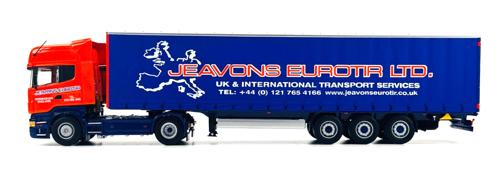 UNIVERSAL HOBBIES 1/50 - SCANIA R500 'JEAVONS EUROTIR' TRANSPORT LORRY - BOXED