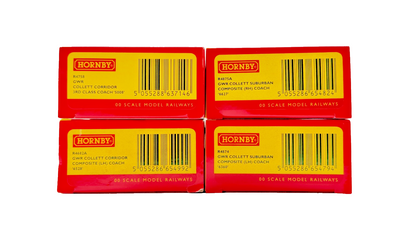 HORNBY OO GAUGE - R4758/R4682A/R4874/R4875A - GWR COLLETT CORRIDOR COACHES X 4