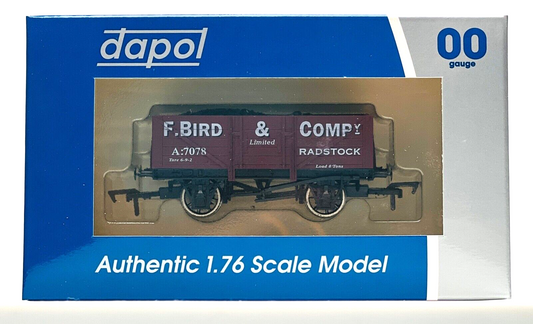 DAPOL 00 GAUGE - F. BIRD & CO RADSTOCK DEVIZES PLANK 7078 (WESSEX WAGONS LTD ED)