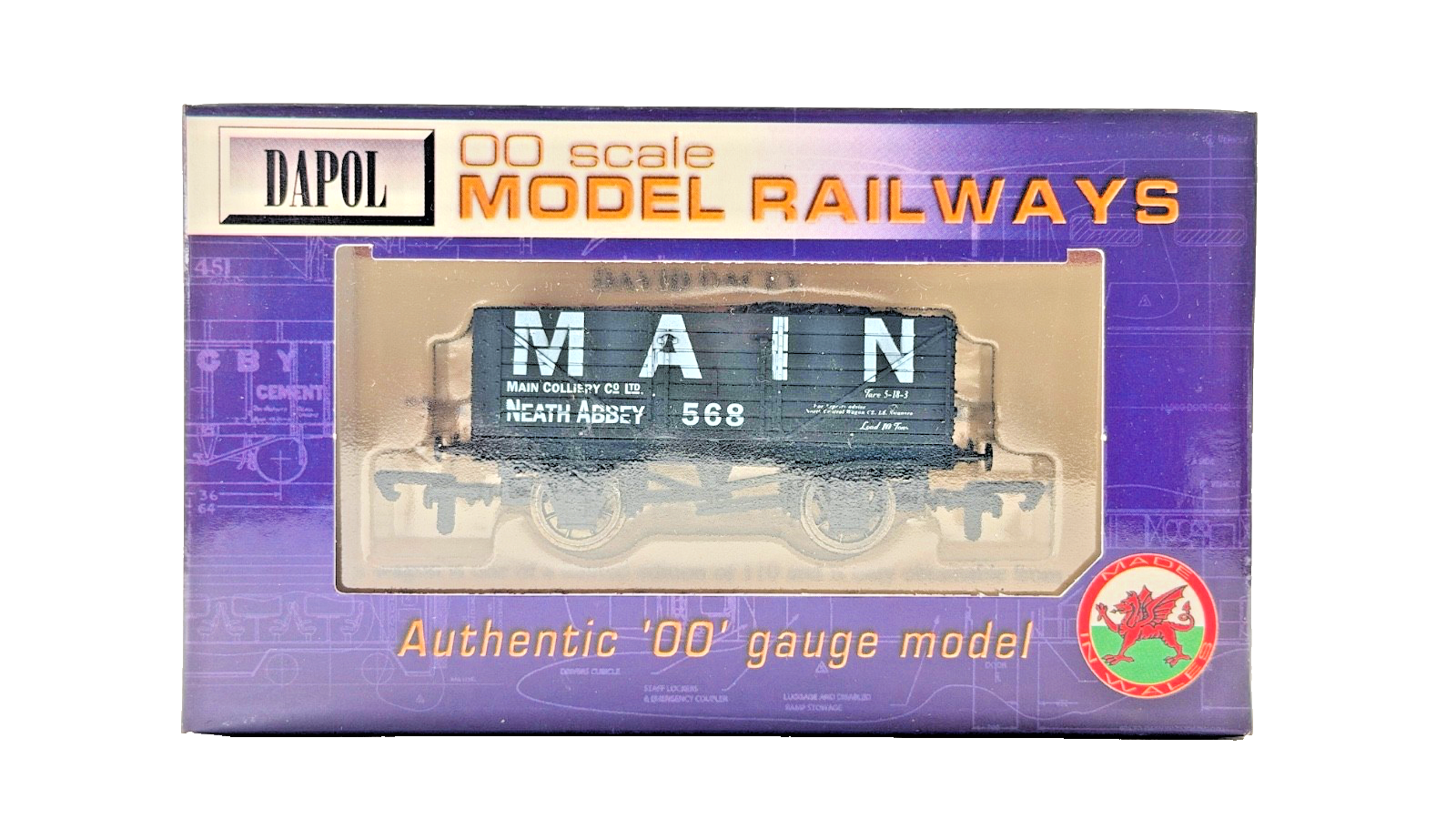 DAPOL 00 GAUGE - MAIN COLLIERY OF NEATH ABBEY PLANK WAGON 568 (LIMITED EDITION)