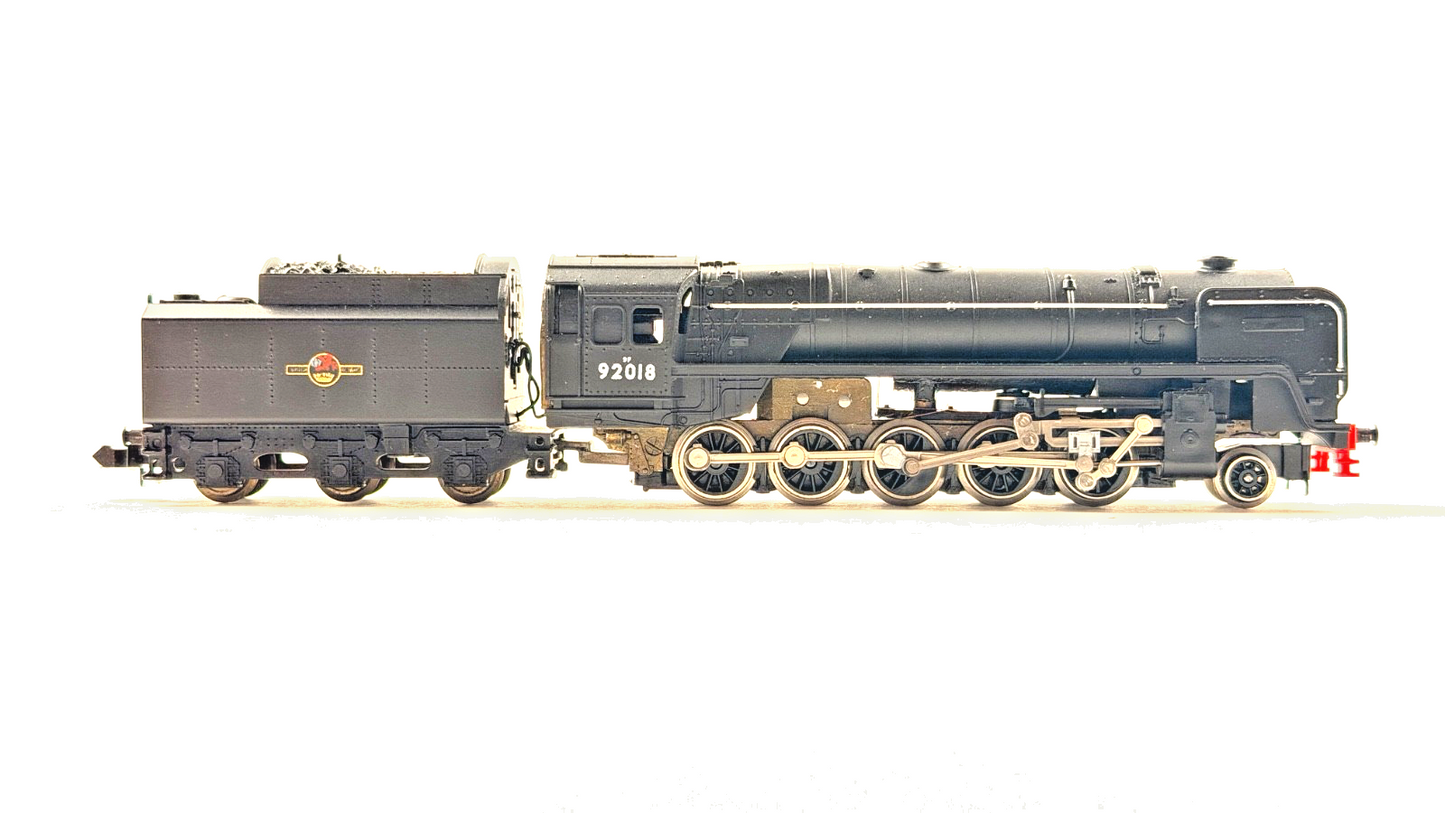 MINITRIX N GAUGE - N207 - BR BLACK 2-10-0 CLASS 9F LOCOMOTIVE 92018 BOXED