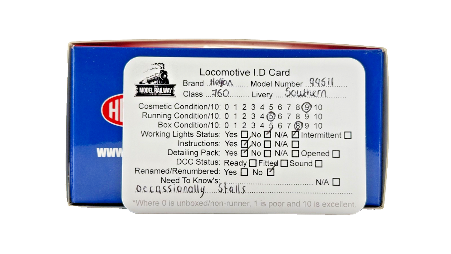 HELJAN OO9 SCALE - 99511 - SOUTHERN GREEN LYNTON BARNSTAPLE 760 EXE - SPARES