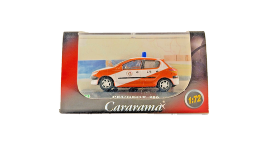 CARARAMA 1/72 SCALE - PEUGEOT 206 BELGIAN POMPIERS FIRE SERVICE - BOXED