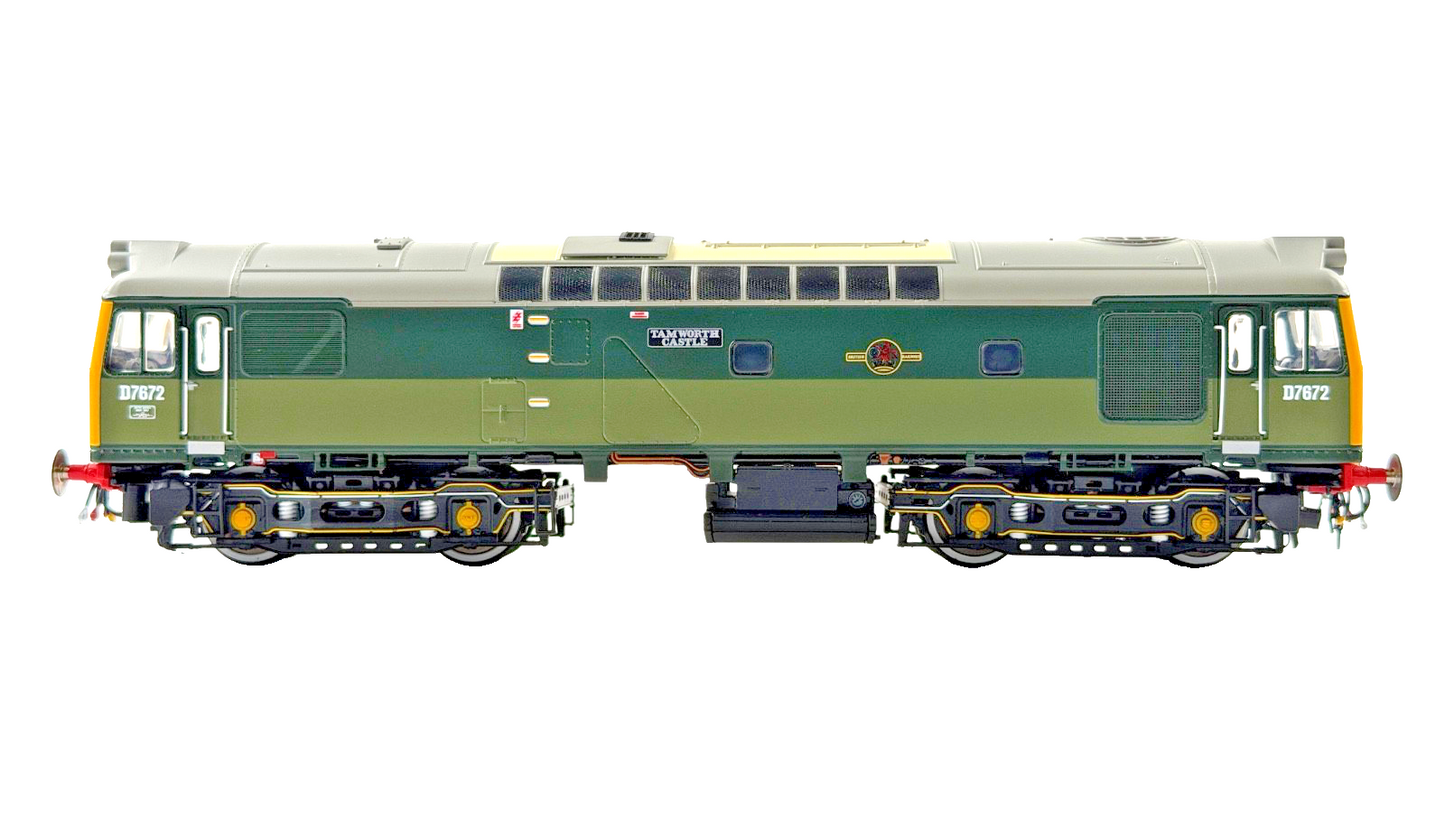 HELJAN OO GAUGE - 2539 - CLASS 25 DIESEL D7672 BR RAILTOUR GREEN TAMWORTH CASTLE
