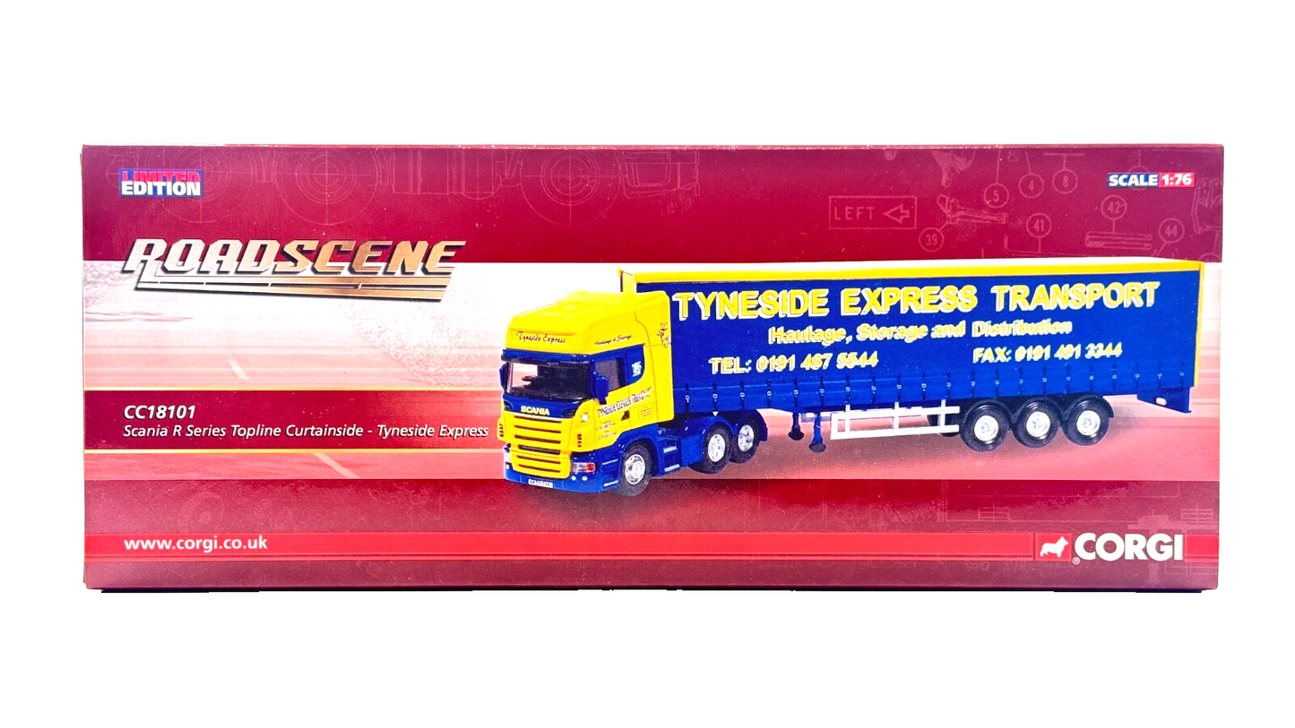 CORGI 1/76 SCALE ROADSCENE - CC18101 - SCANIA TYNESIDE EXPRESS TRANSPORT - NEW