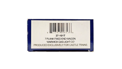 BACHMANN 00 GAUGE - 37-101T - 7 PLANK WAGON WARWICK GAS LIGHT CO (CASTLE TRAINS)