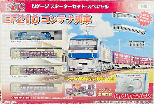 KATO N GAUGE - 10-010 - MASTER 1 EF210 LOCO & CONTAINER FREIGHT START SET BOXED