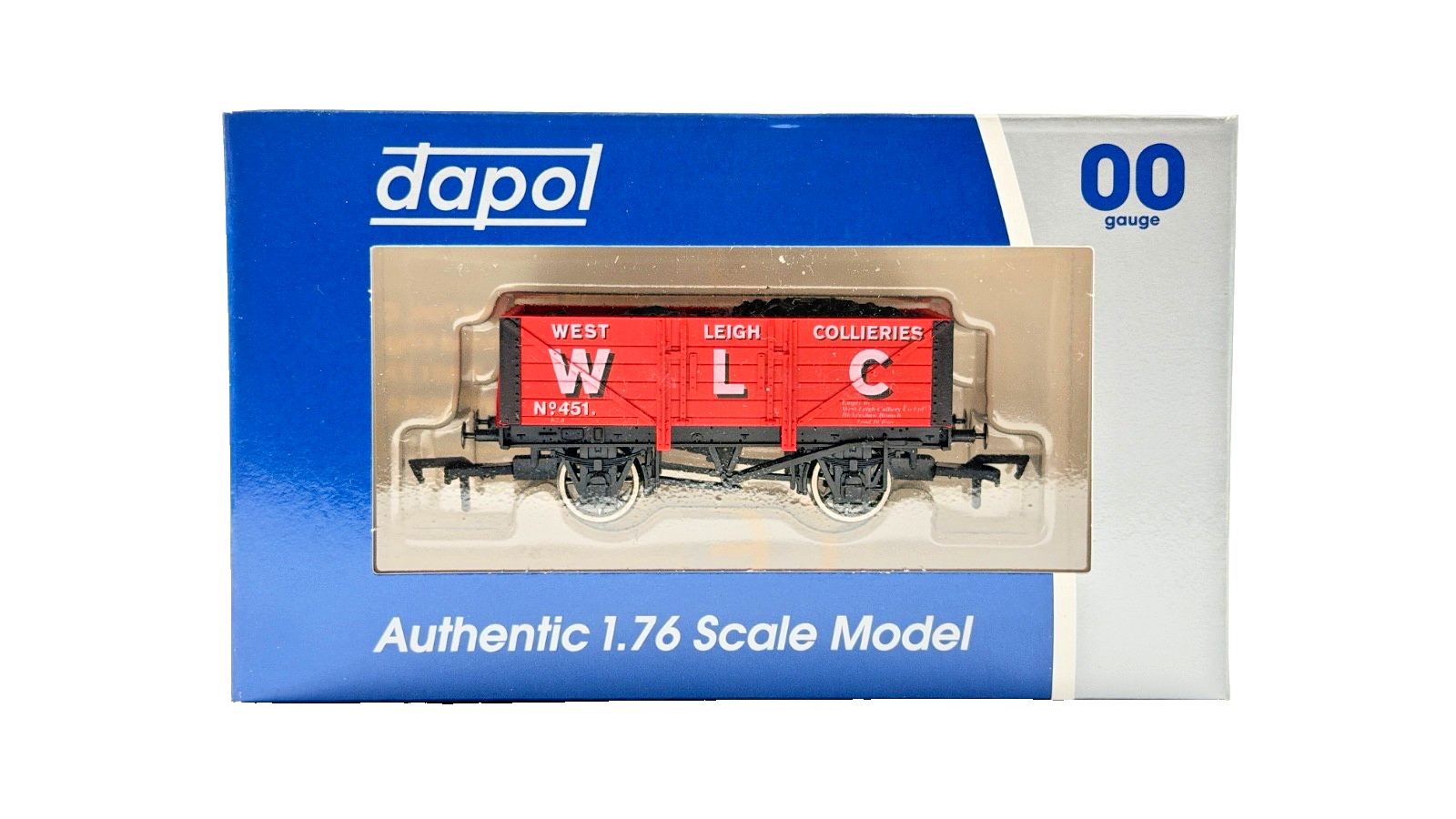 DAPOL 00 GAUGE - WLC WEST LEIGH COLLIERIES WAGON BICKERSHAW NO.451 (LTD EDITION)