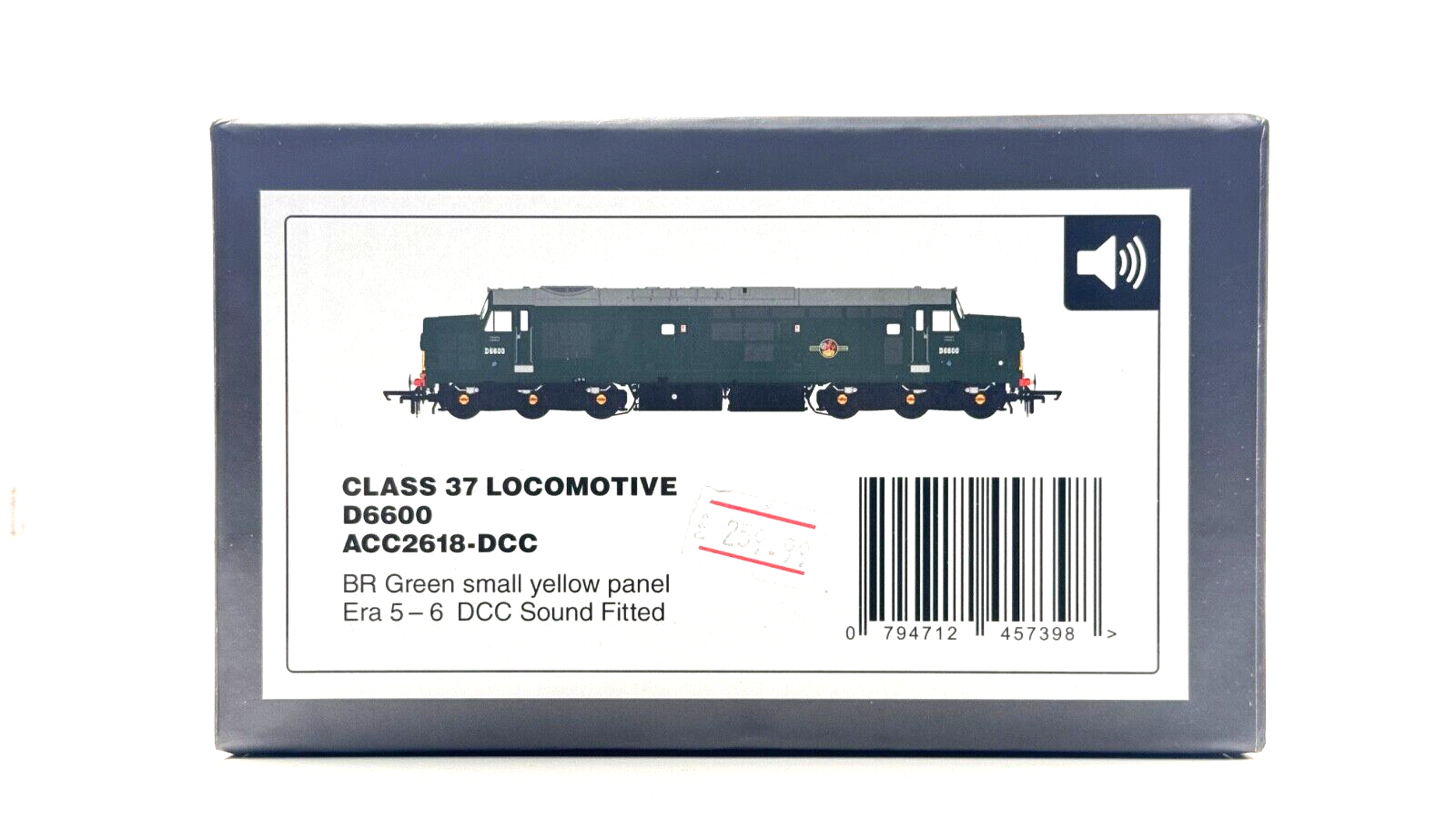 ACCURASCALE 00 GAUGE - ACC2618DCC - CLASS 37 DIESEL D6600 BR GREEN SYP DCC SOUND